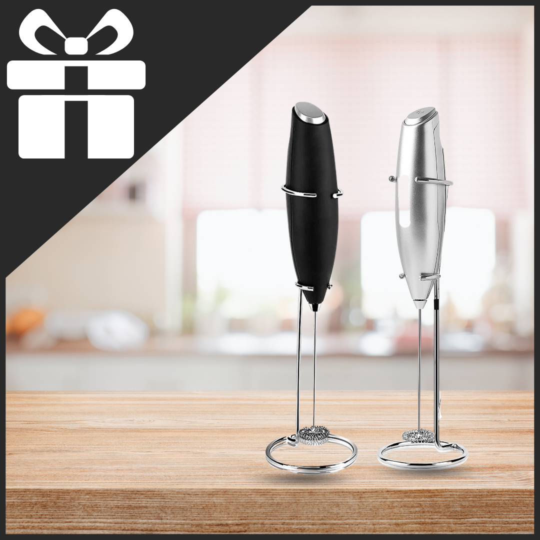 Mousseur à lait électrique à main avec support