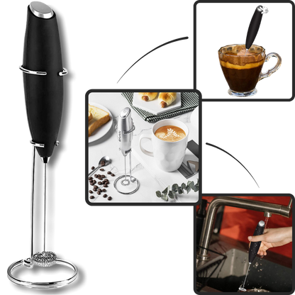 Mousseur à lait électrique à main avec support