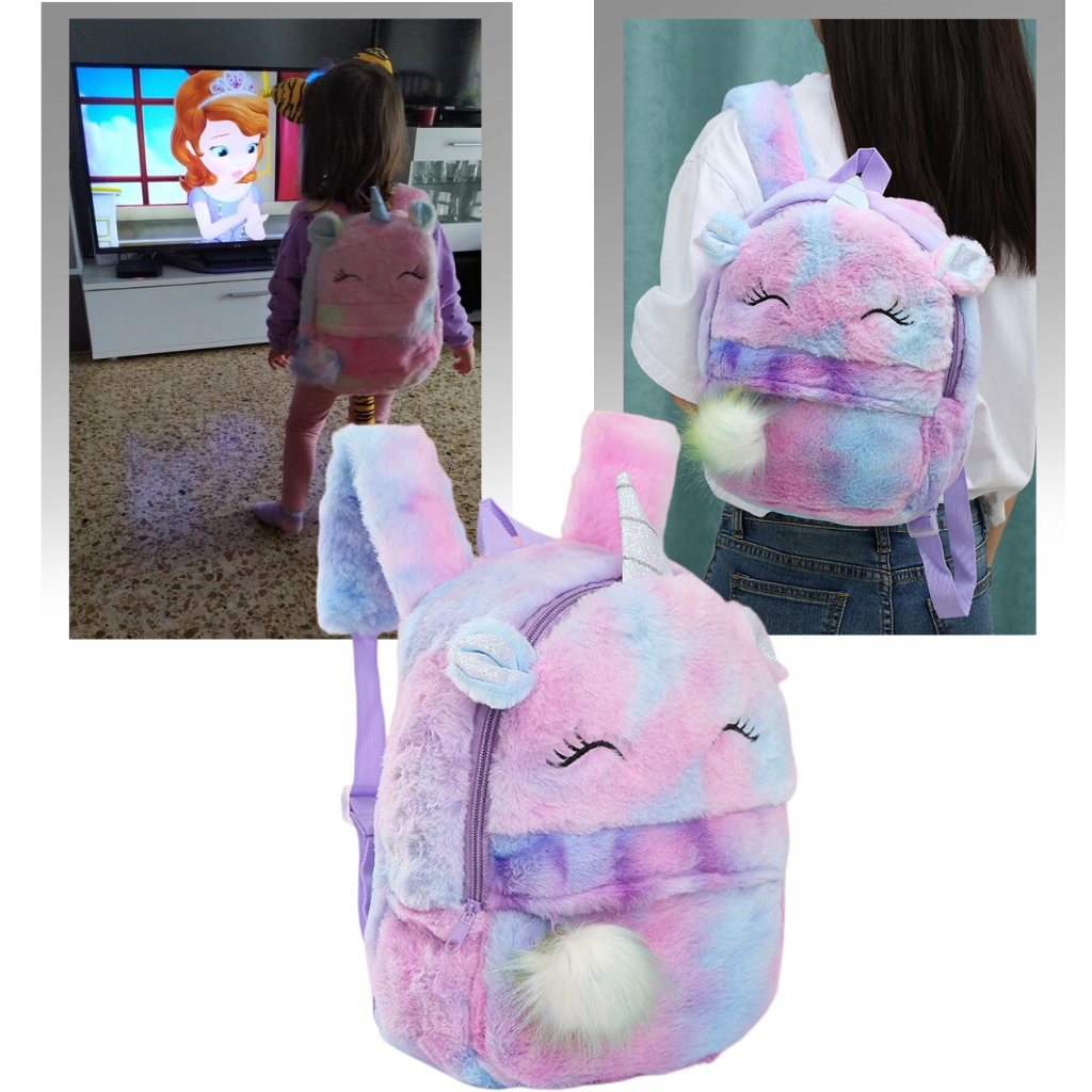 Sac à dos de Licorne en peluche pour filles