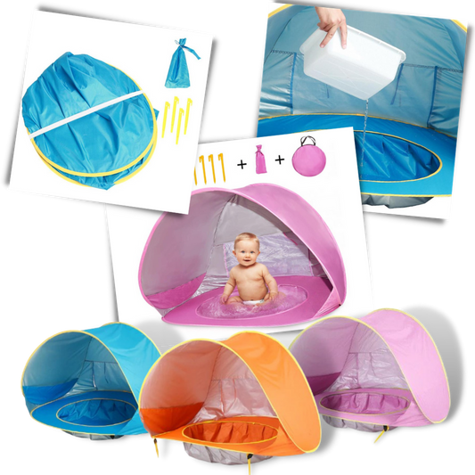 Tente de plage portative pour bébé avec mini-piscine