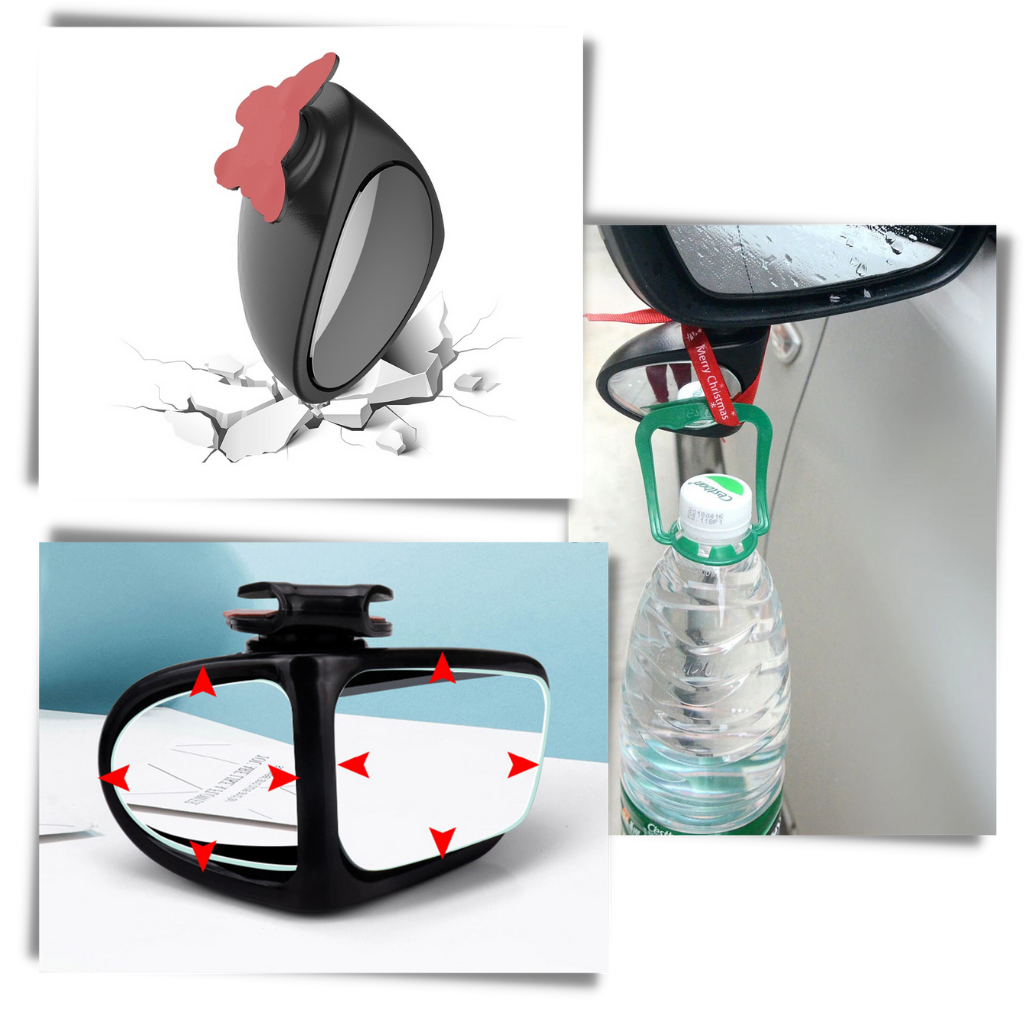 Rétroviseur d'angle mort rotatif à 2 côtés