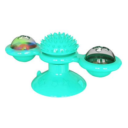 Jouet pour chat "moulin à vent rotatif" avec brosse