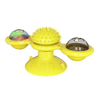 Jouet pour chat "moulin à vent rotatif" avec brosse