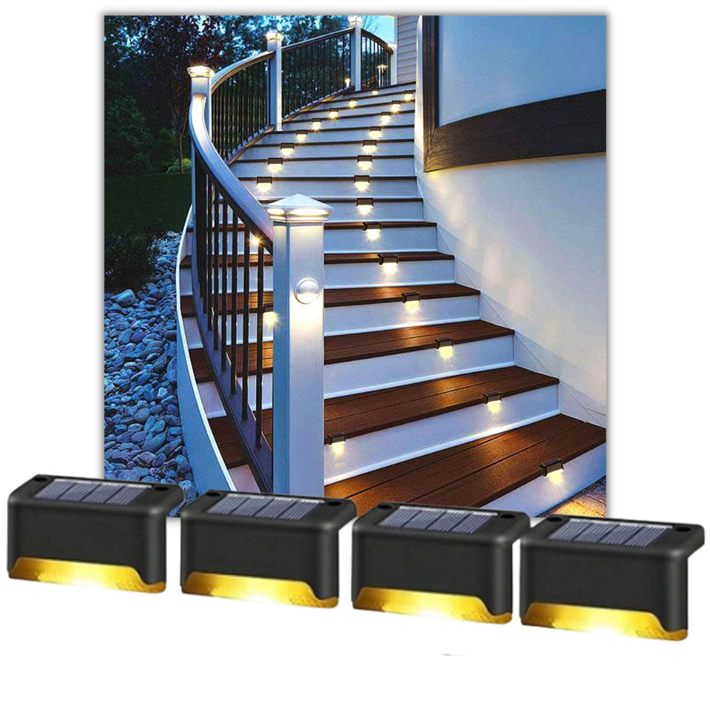 Lampes solaires à LED pour escalier (4 pièces)