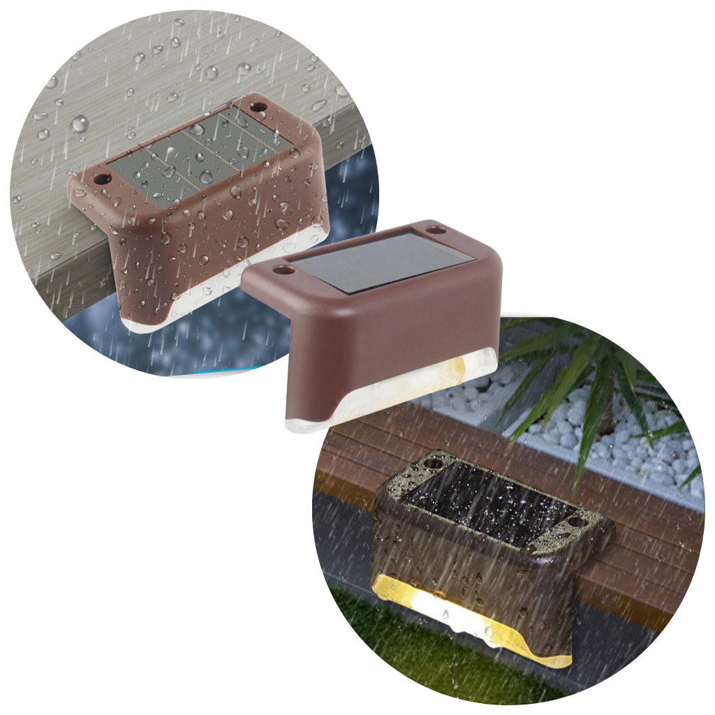 Lampes solaires à LED pour escalier (4 pièces)