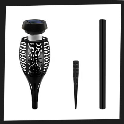 Lampe torche solaire à LED avec flamme