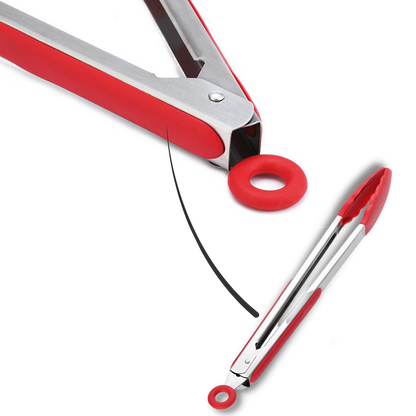 Pince de barbecue en acier inoxydable avec poignée en silicone