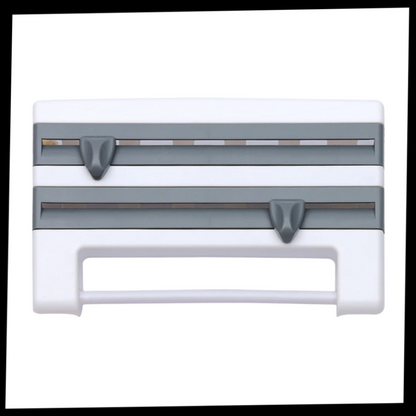 Support mural 4-en-1 pour film étirable et papier essuie-tout