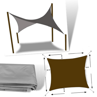Voile d'ombrage rectangulaire résistant aux intempéries