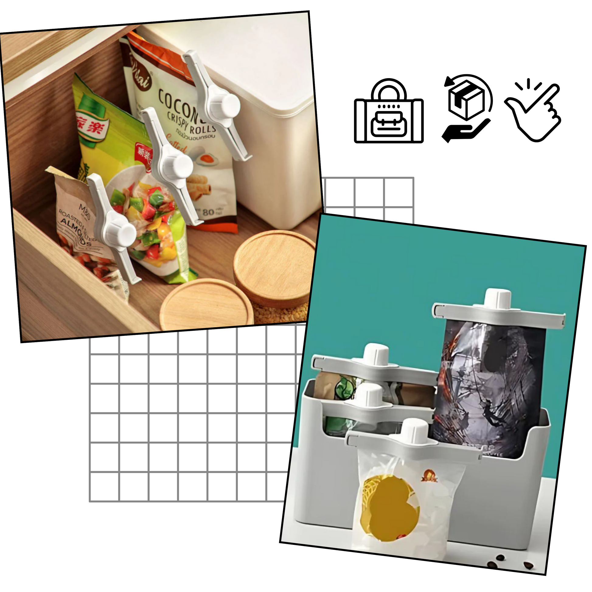 Pinces hermétiques pour sacs de chips