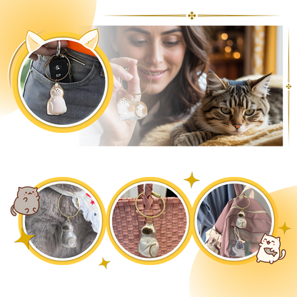 Porte-clés capsule poils de chat