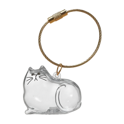 Porte-clés capsule poils de chat
