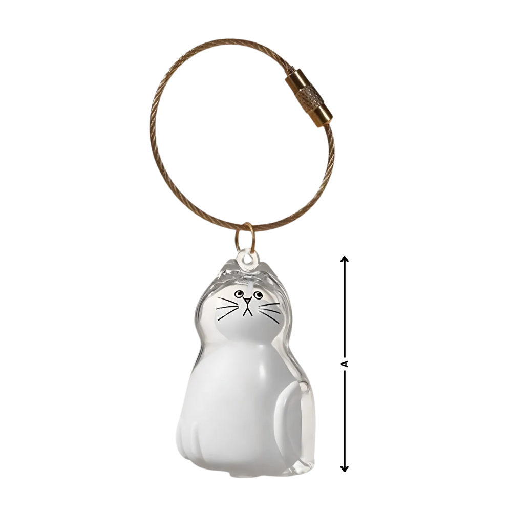 Porte-clés capsule poils de chat