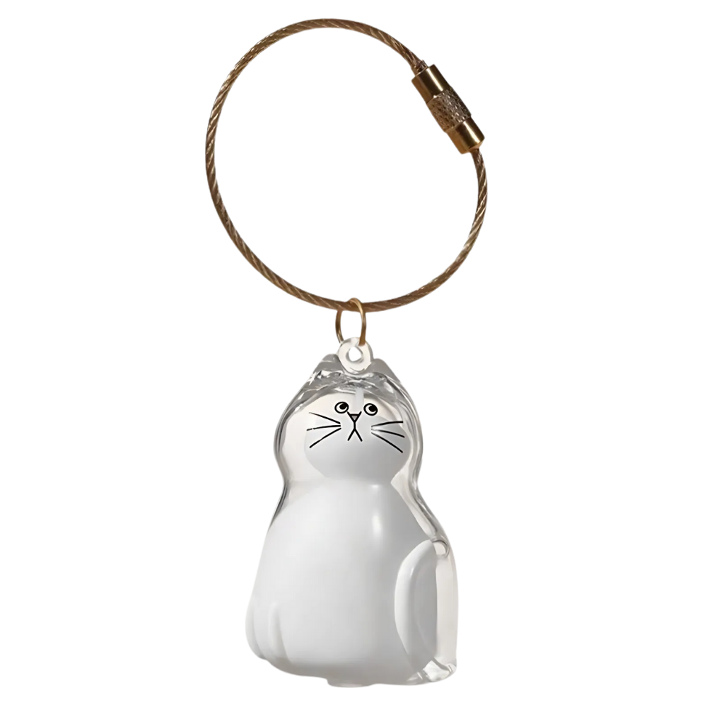 Porte-clés capsule poils de chat