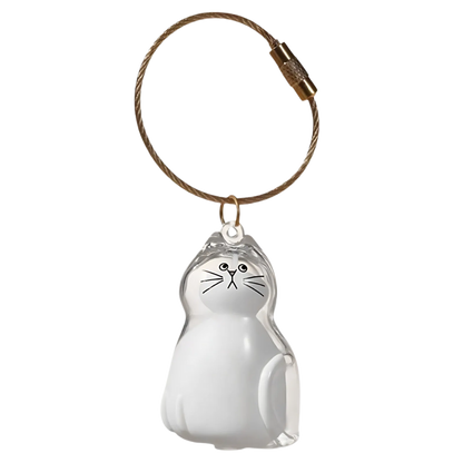 Porte-clés capsule poils de chat