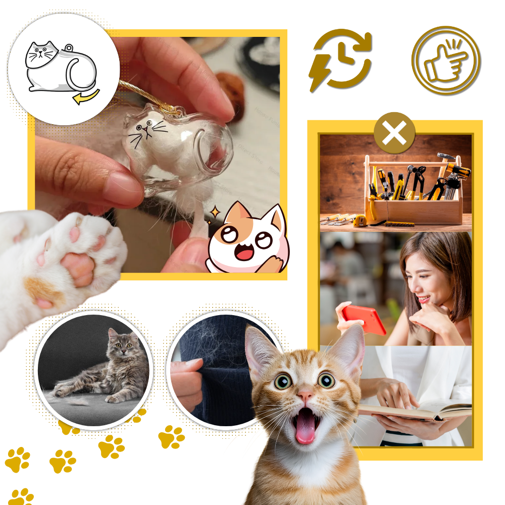 Porte-clés capsule poils de chat