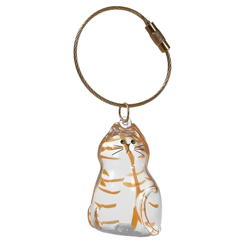 Porte-clés capsule poils de chat