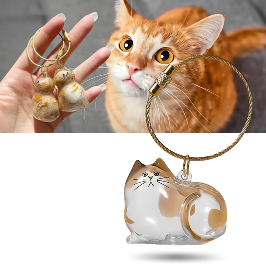 Porte-clés capsule poils de chat