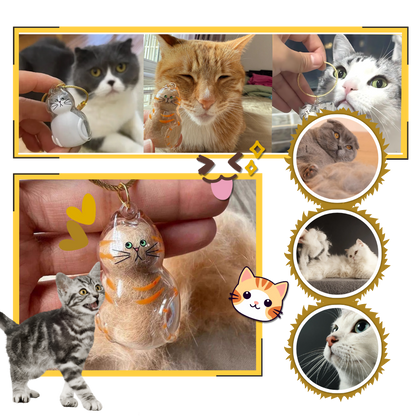 Porte-clés capsule poils de chat