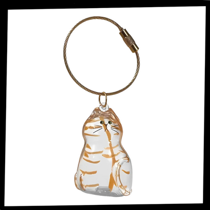 Porte-clés capsule poils de chat