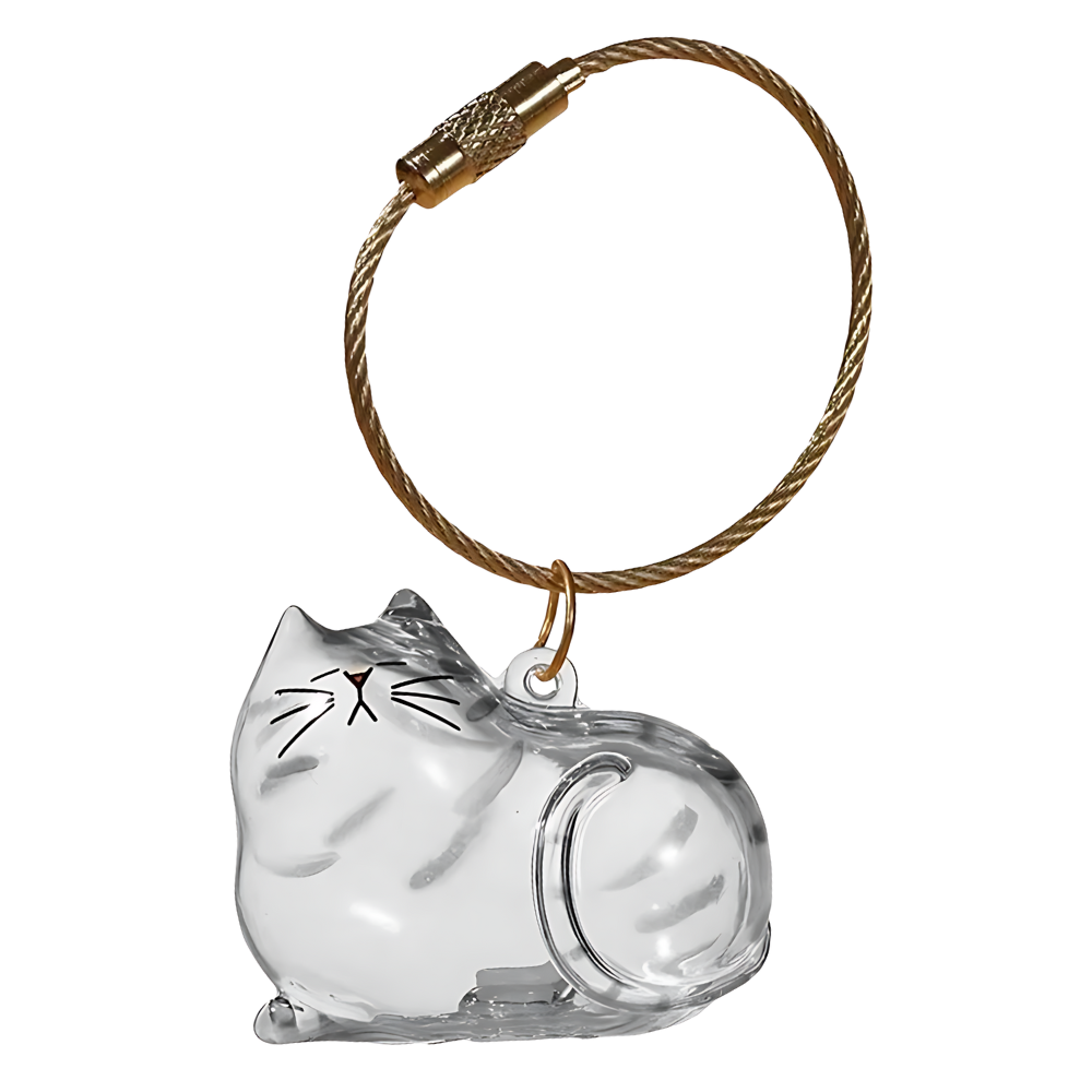Porte-clés capsule poils de chat