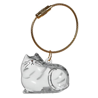 Porte-clés capsule poils de chat