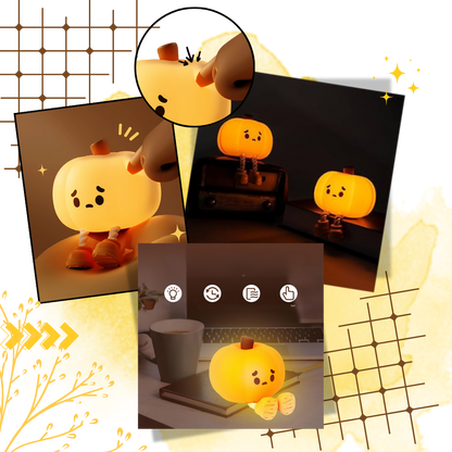 Veilleuse citrouille mignonne et triste