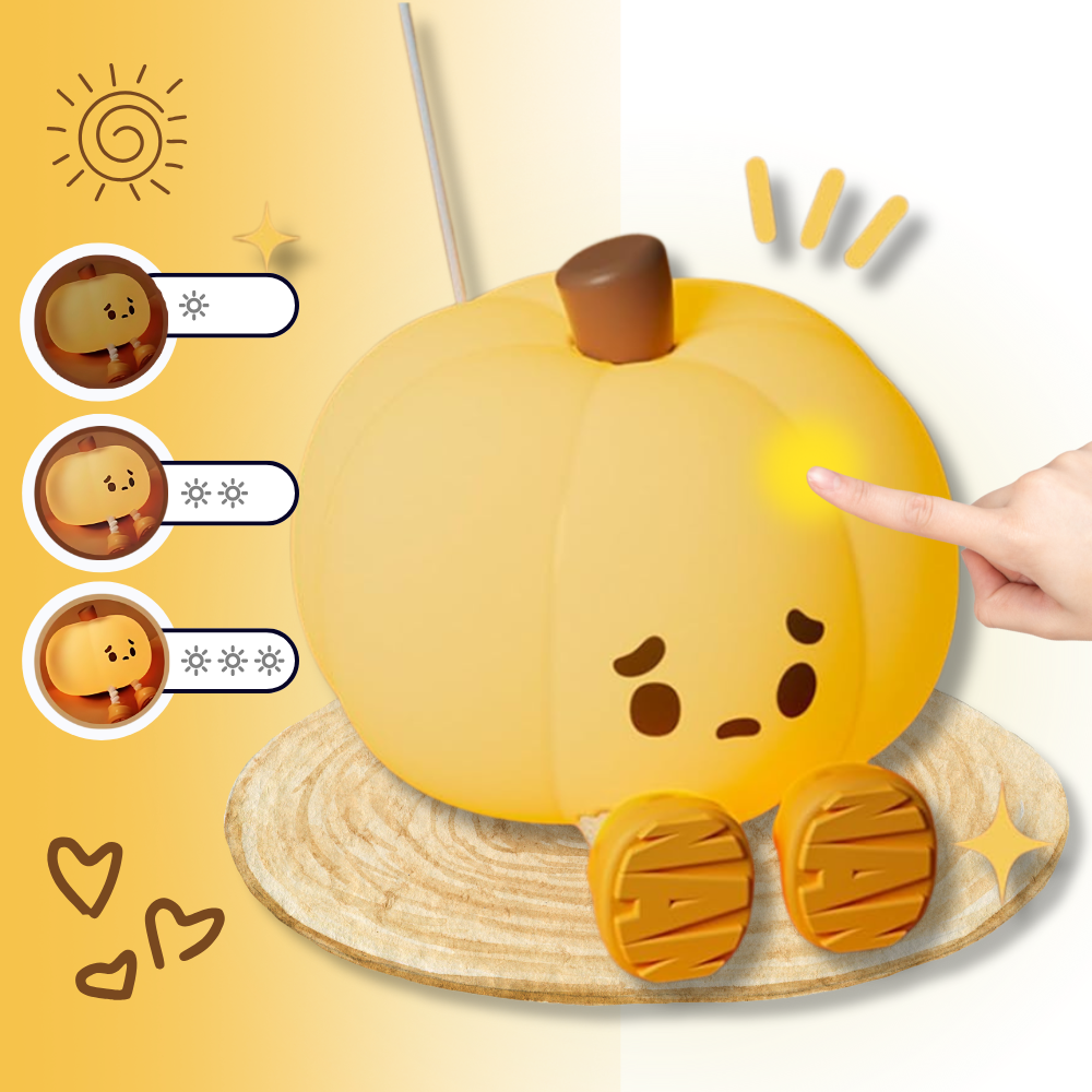 Veilleuse citrouille mignonne et triste