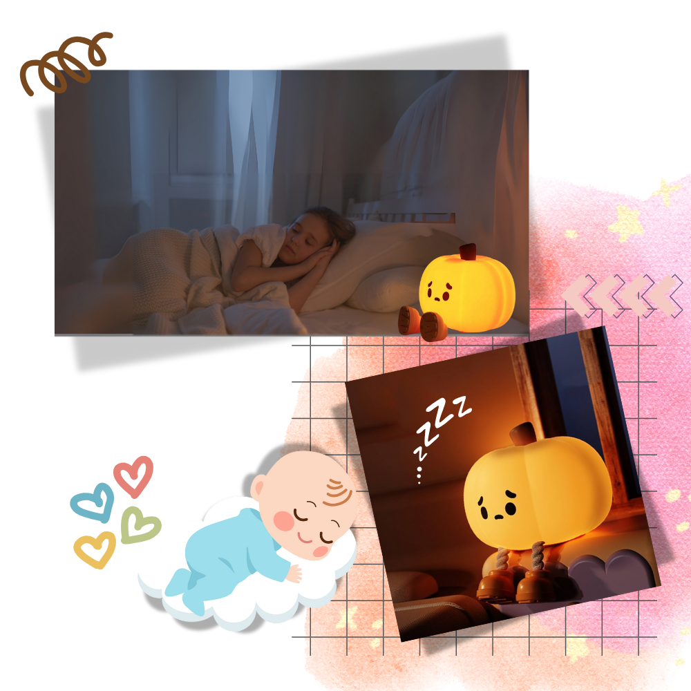 Veilleuse citrouille mignonne et triste