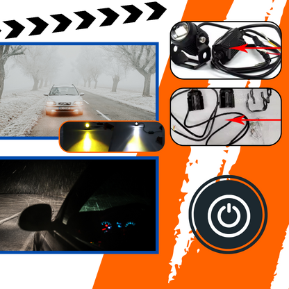 Phare avant double éclairage pour motos