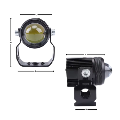 Phare avant double éclairage pour motos