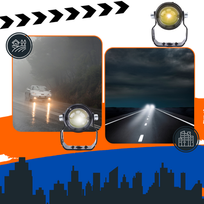 Phare avant double éclairage pour motos