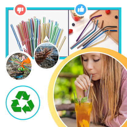 Paille réutilisable en acier inoxydable