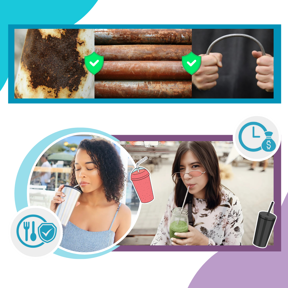 Paille réutilisable en acier inoxydable