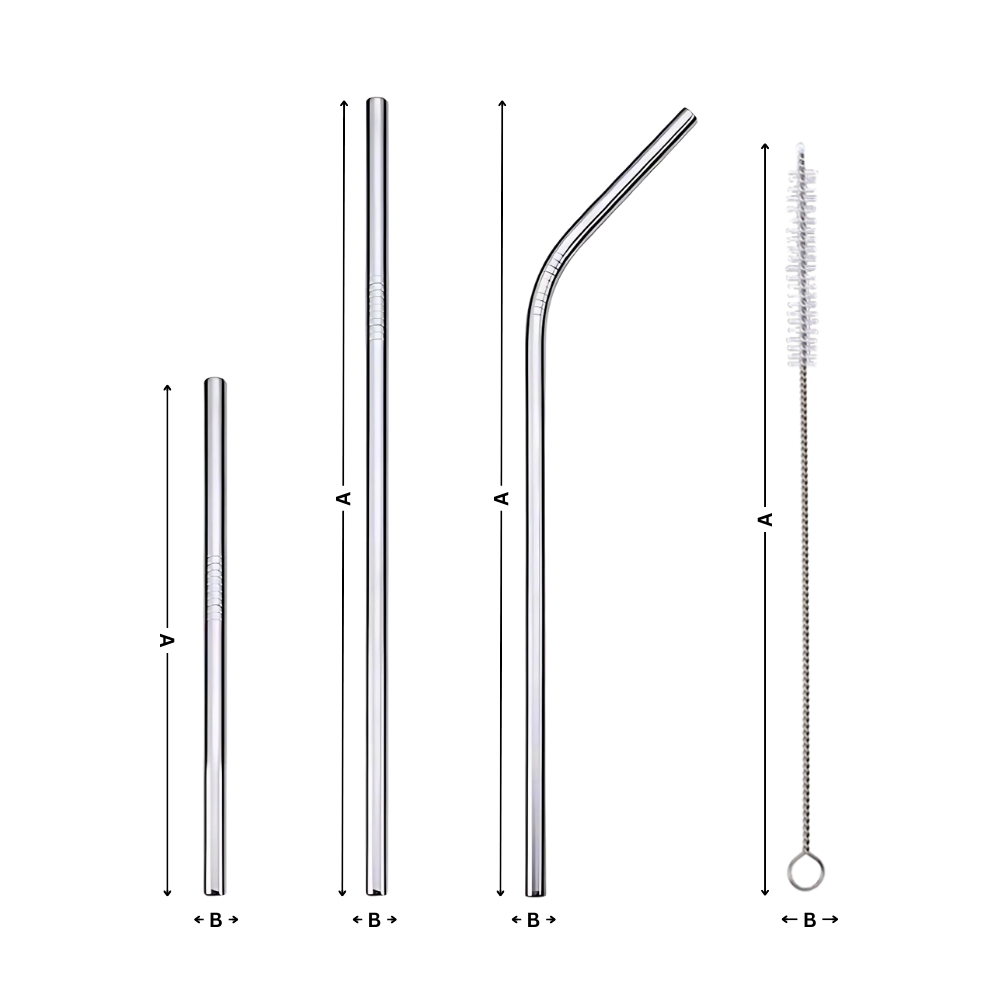 Paille réutilisable en acier inoxydable