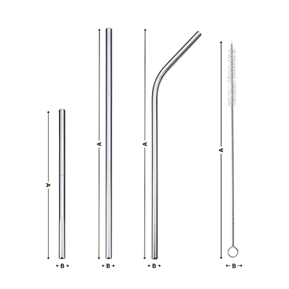 Paille réutilisable en acier inoxydable