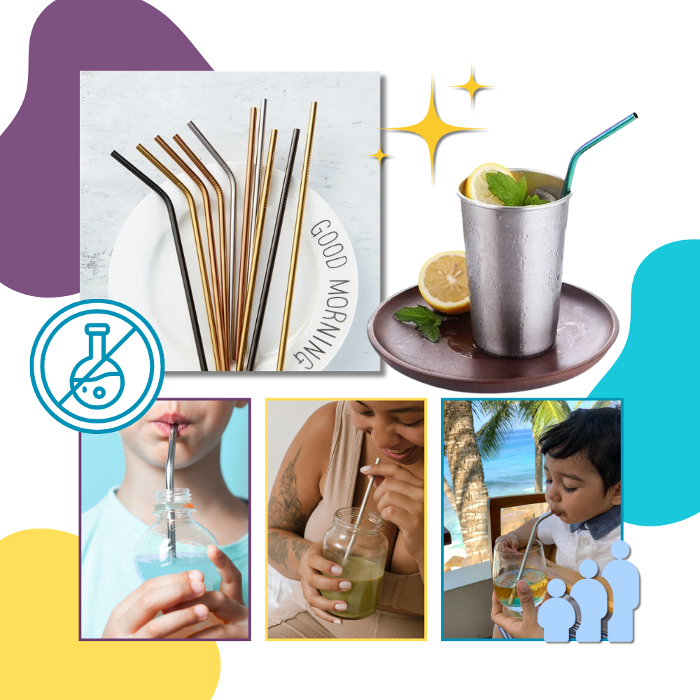 Paille réutilisable en acier inoxydable