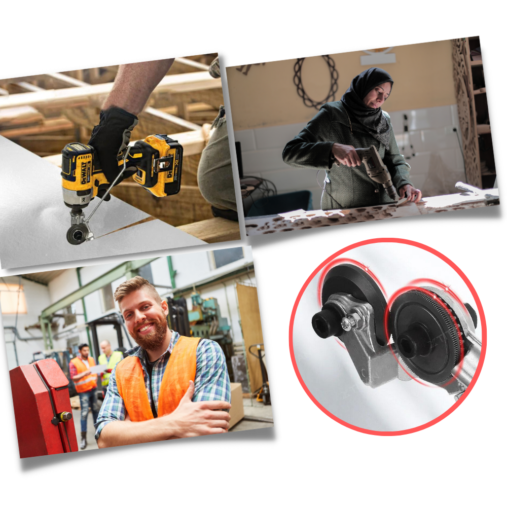 Set de coupe-plaques pour perceuse électrique