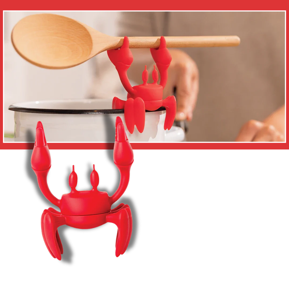 Porte-cuillère antidérapant en forme de crabe amusant