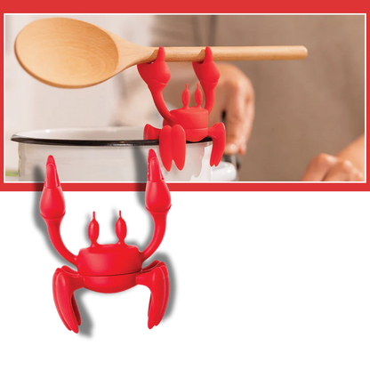 Porte-cuillère antidérapant en forme de crabe amusant