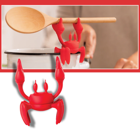 Porte-cuillère antidérapant en forme de crabe amusant