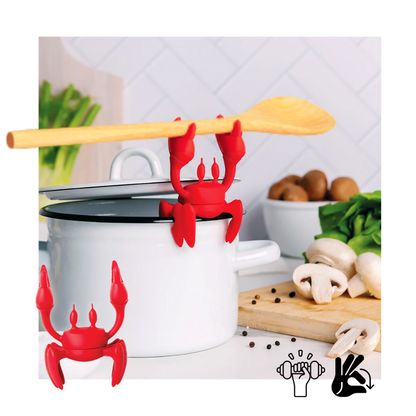 Porte-cuillère antidérapant en forme de crabe amusant