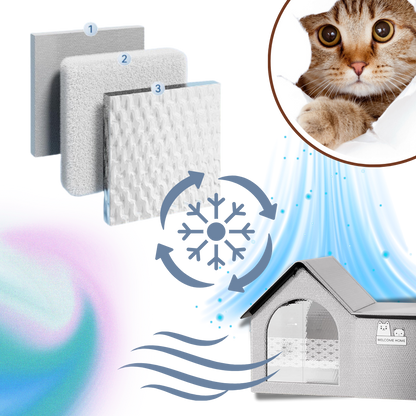 Maison pour chats à isolation thermique réfléchissante