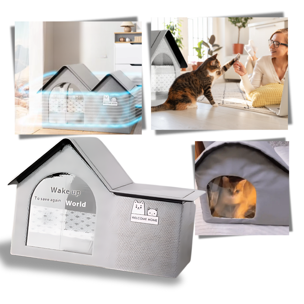 Maison pour chats à isolation thermique réfléchissante