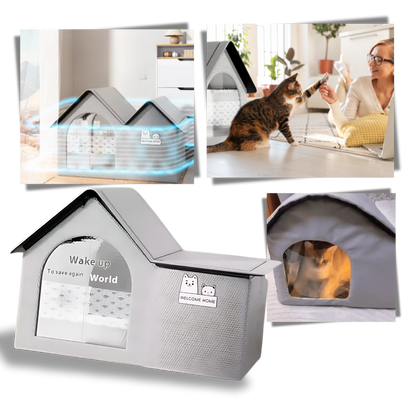 Maison pour chats à isolation thermique réfléchissante