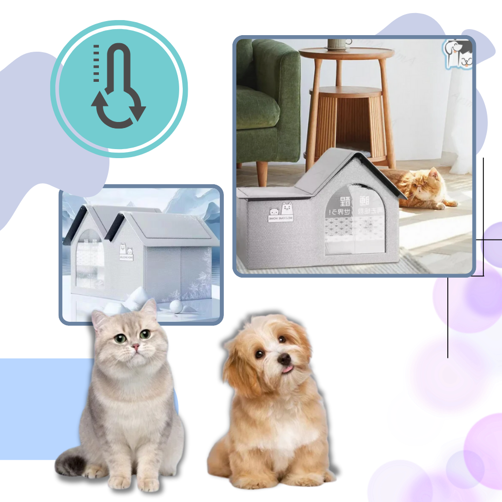 Maison pour chats à isolation thermique réfléchissante