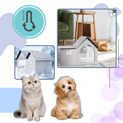 Maison pour chats à isolation thermique réfléchissante