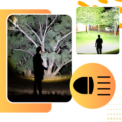 Torche à LED rechargeable à long faisceau