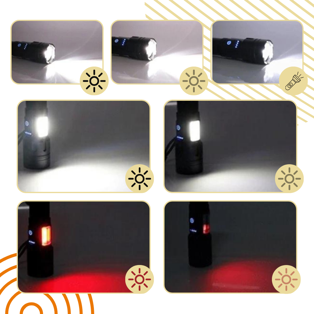 Torche à LED rechargeable à long faisceau