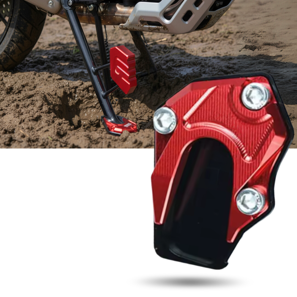Support levier de béquille et plaque d'extension en alliage pour moto